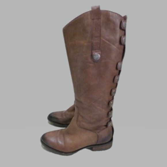 Sam Edelman 5M Brown Tall Boot with Ornate Button Detail - Picture 2 of 6